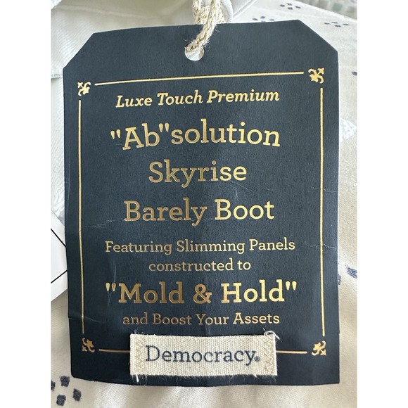 DEMOCRACY "Ab-Solution" Skyline Barely Boot White Denim Scallop Hem Jeans Sz 16P - Picture 5 of 14